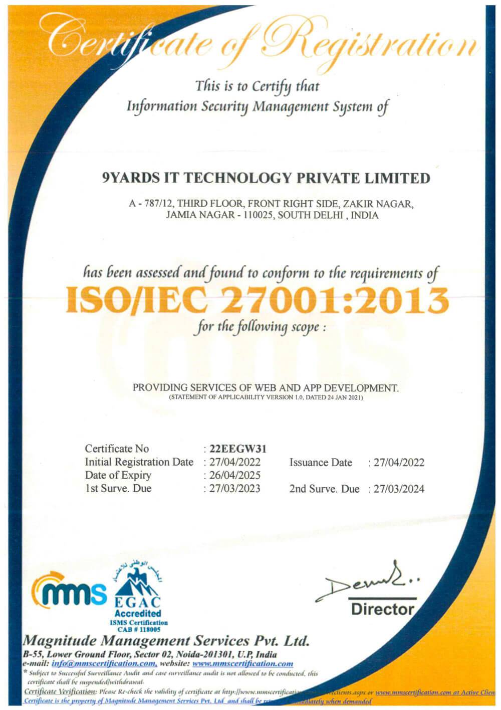 ISO 27001:2015 Certified