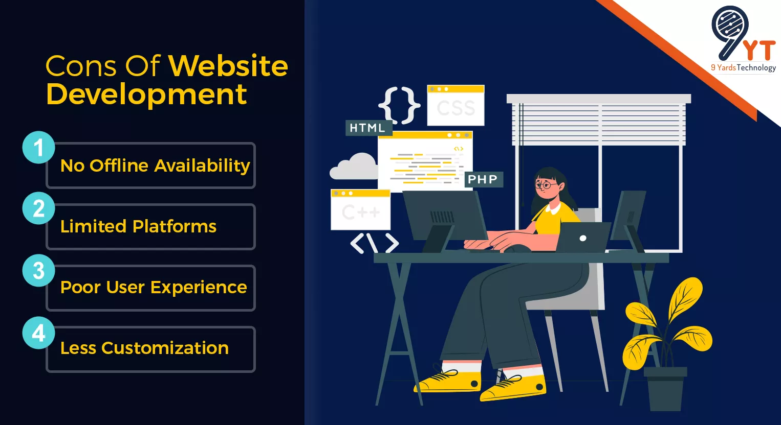 cons of website development