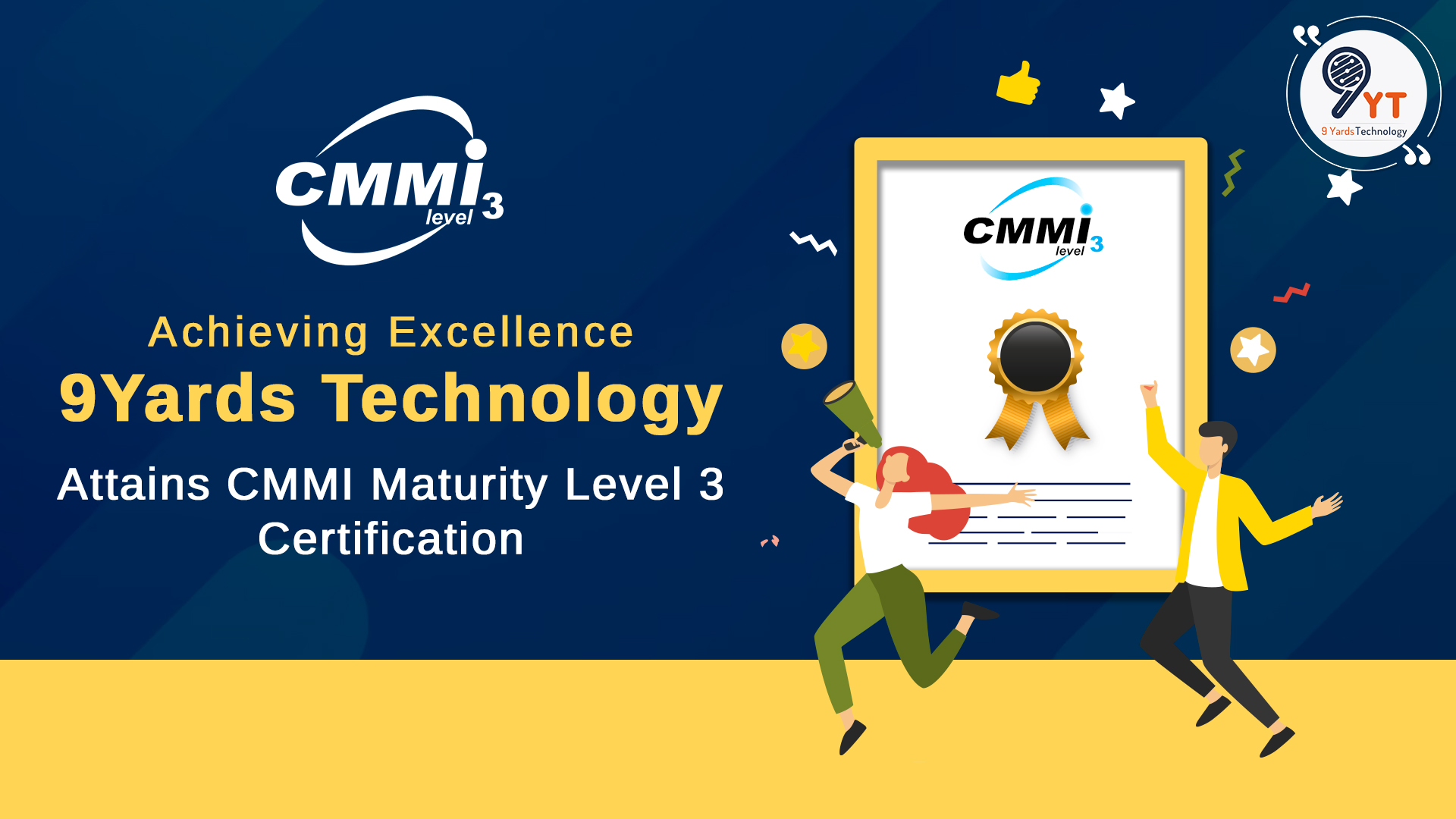 Achieving Excellence: 9Yards Technology Attains CMMI Maturity Level 3 Certification