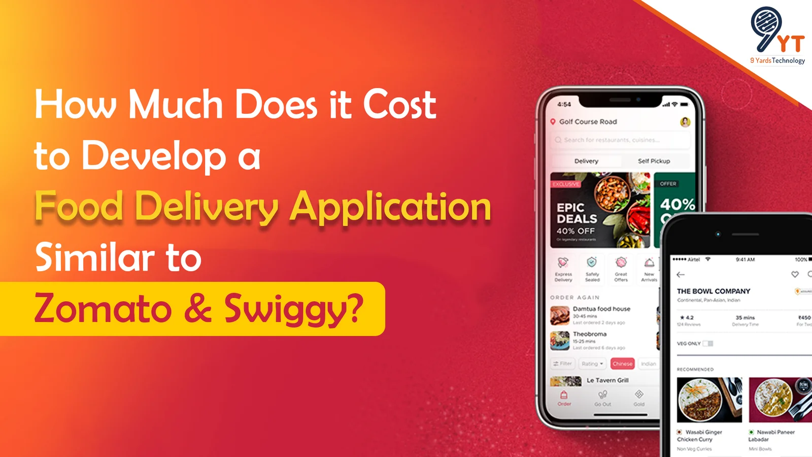 cost to develop a food delivery application similar to zomato and swiggy